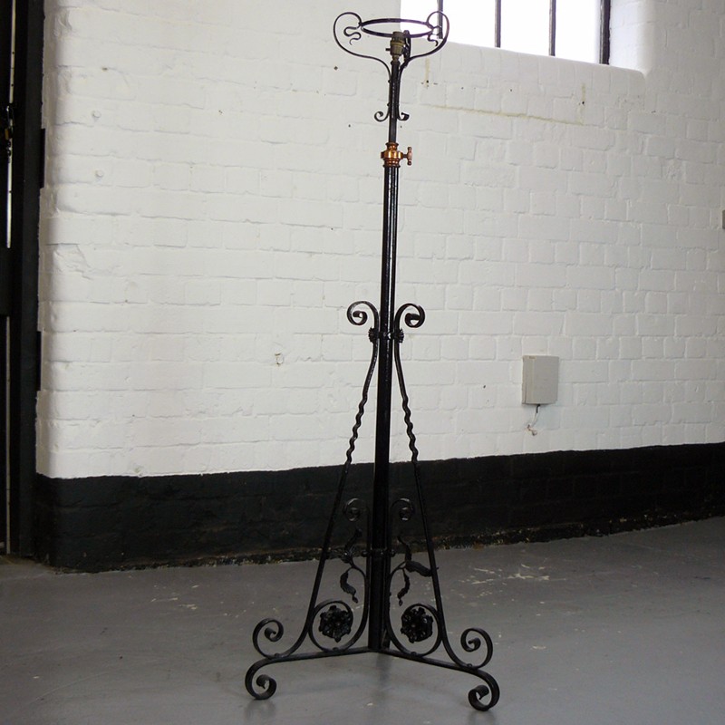 Black Paint Wrought Iron Telescopic Standard Lamp-billy-hunt-The Hoarde Vintage Wrought Iron Standard Lamp SQUARE-main-636640728263926564.jpg